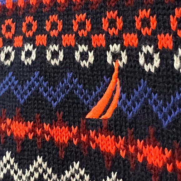 Nautica KIDS Fair Isle Quarter Zip Sweater Striped Knit Pullover Logo Classic - Picture 10 of 12
